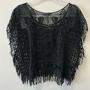 BCBG • Black LACE Embroidered Summer Top • Sz S/M M/L  Beautiful